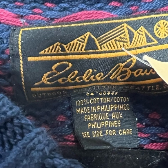 Eddie Bauer Vintage Indigo Blue Knit Sweater NWT Large - Picture 7 of 9